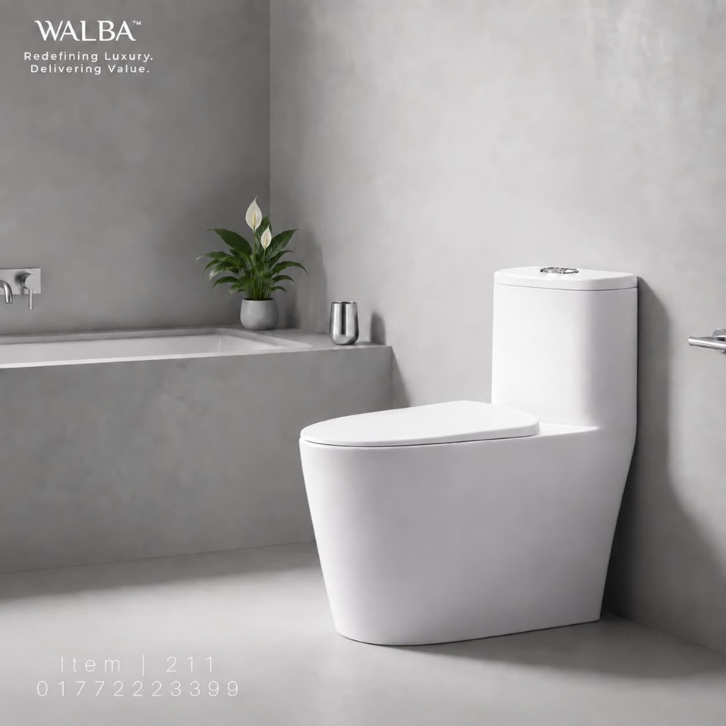 WALBA contemporary ceramic bath fixtures in architectural bathroom interior